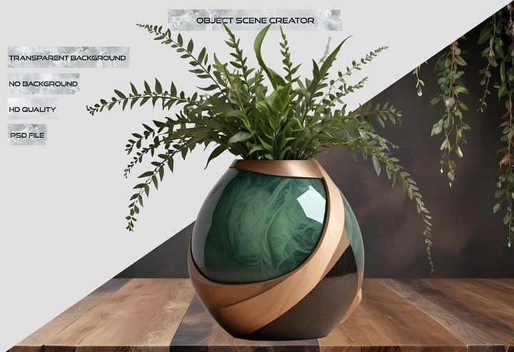 Luxe Botanique – Verdant Harmony Vase PNG product image (2)
