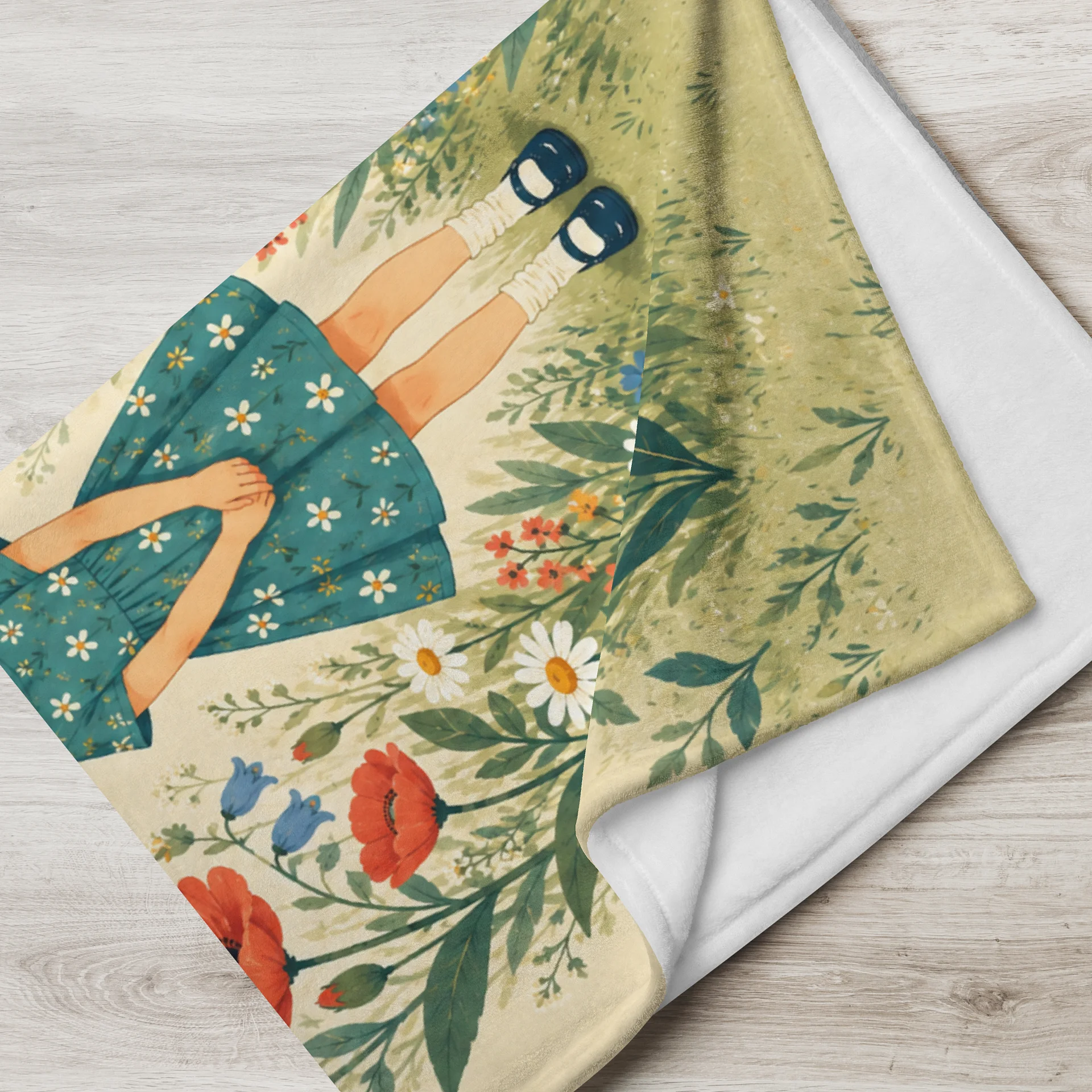 Garden Girl & Butterflies Fleece Blanket product image (3)