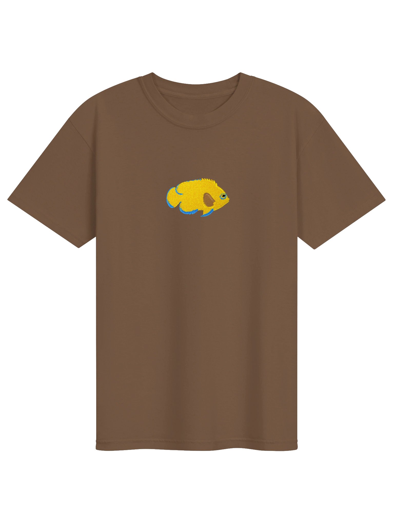 Lemonpeel Angelfish Embroidered Shirt | Yellow Dwarf Angelfish Reef Fish Tee | Saltwater Aquarium Apparel product image (5)