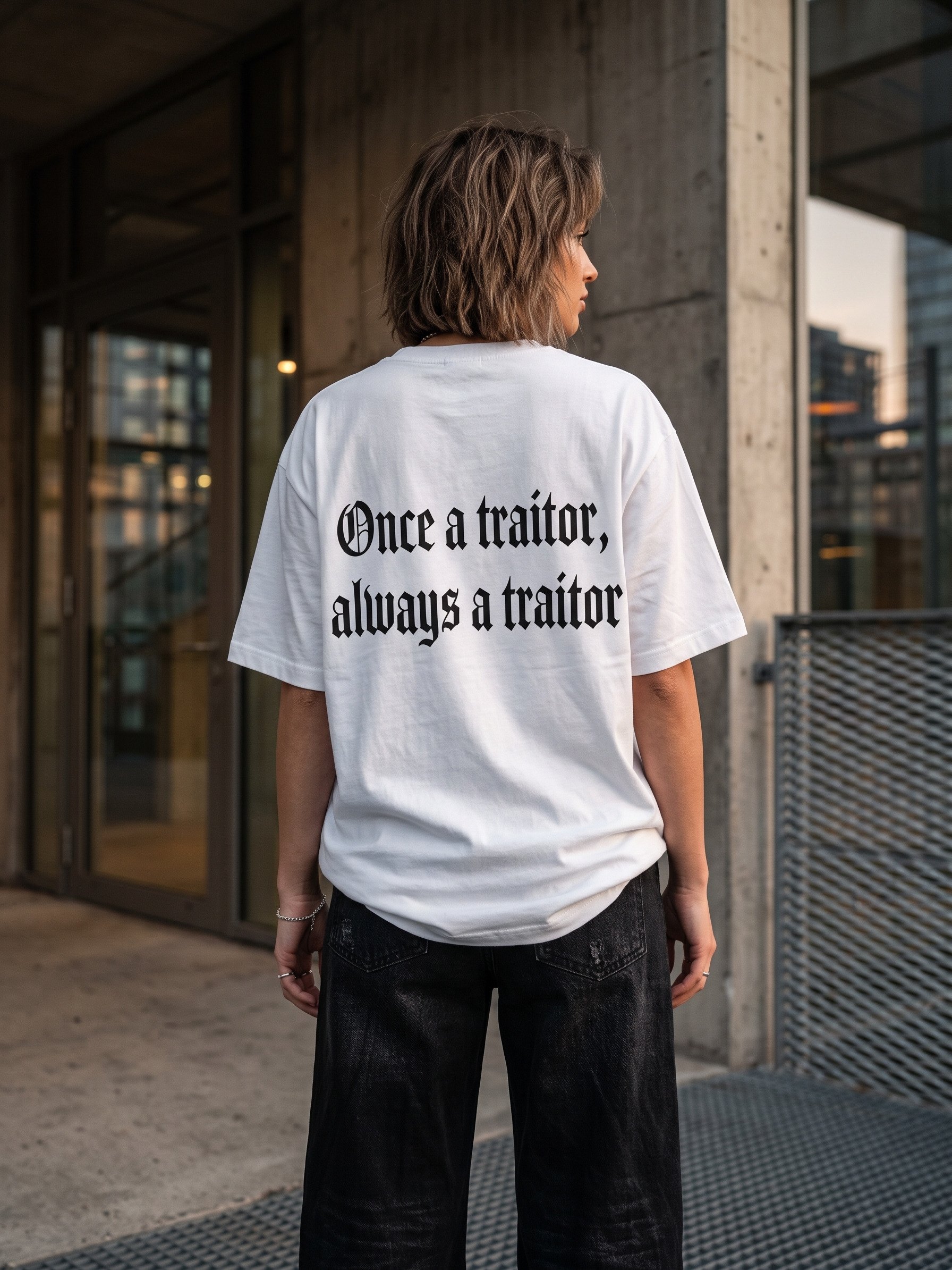 Once a Traitor Always a Traitor T-Shirt | Gothic Blackletter Back Print Tee product image (5)