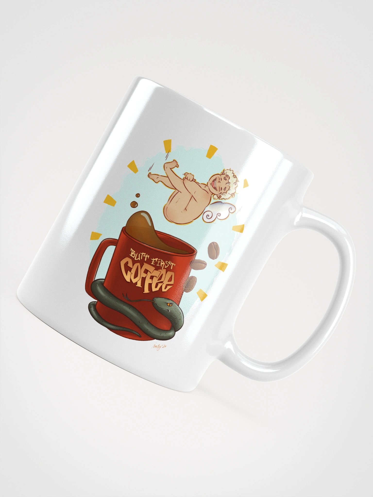 mug : butt first coffee | angel & snake edition product image (5)
