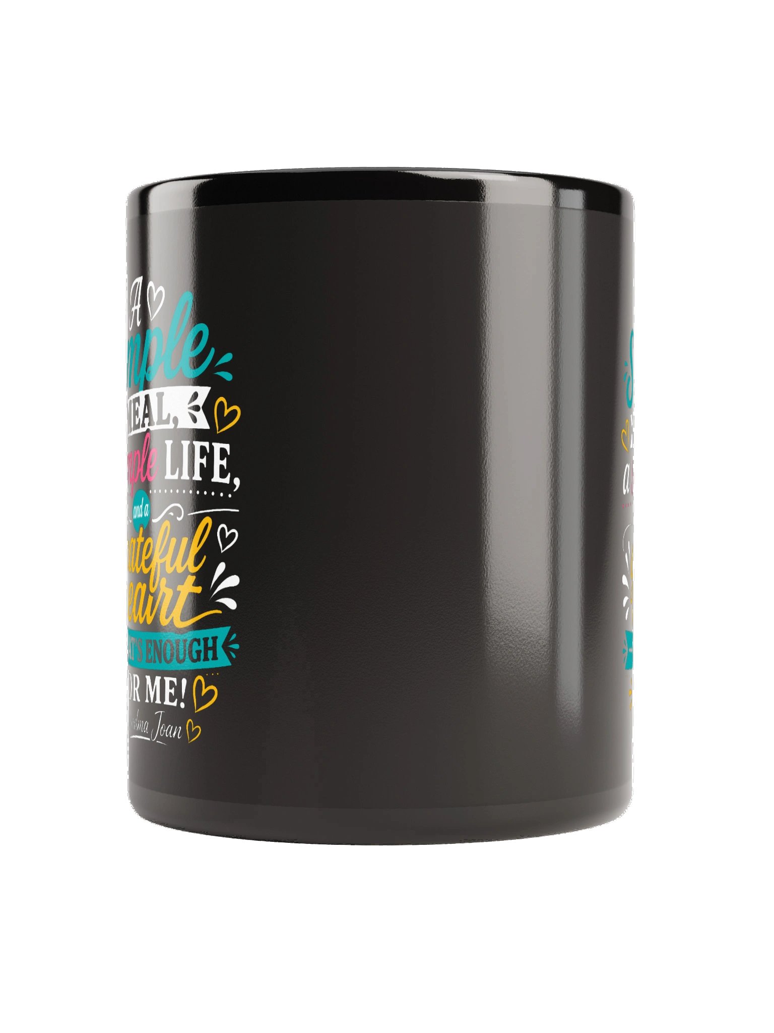 A simple meal a simple life! Black Mug product image (7)