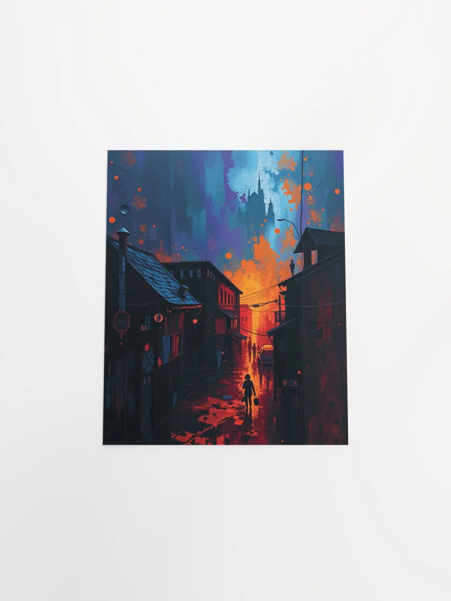 Fiery Street Scene Matte Poster product image (30)