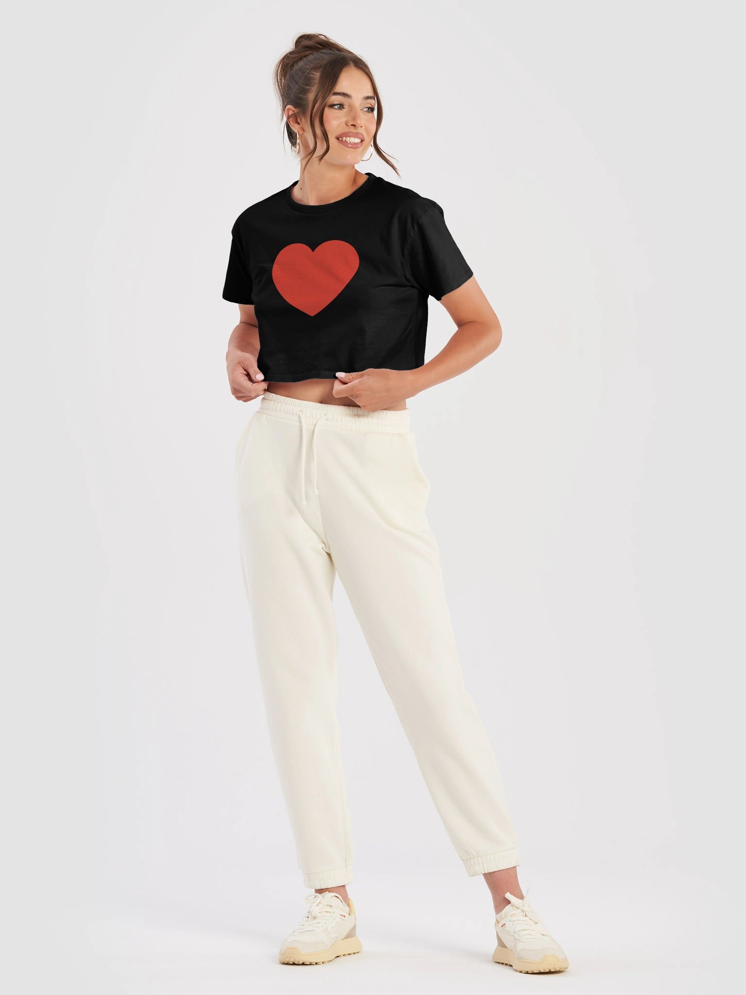 Minimal Heart Crop Tee – Simple Love Statement Shirt product image (2)