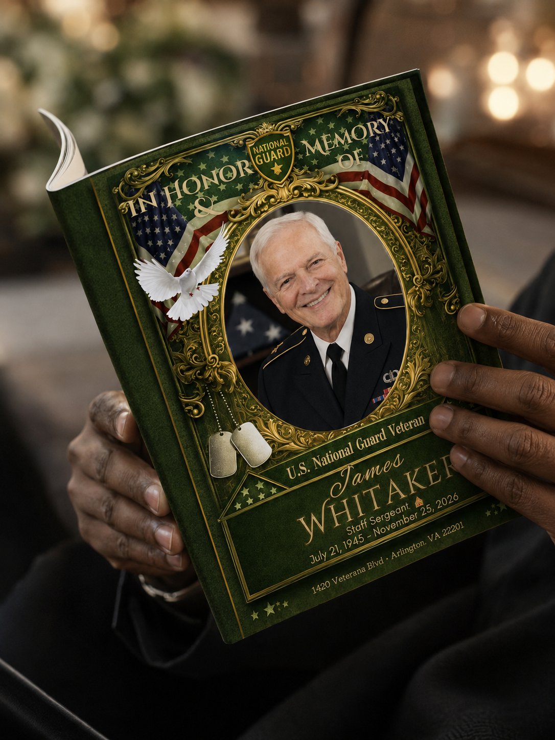 8-Page Army National Guard Funeral Program Template 17x11 & 14x8.5 with QR Code product image (9)