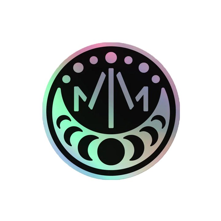 MM 𝖑𝖔𝖌𝖔 holographic sticker product image (2)