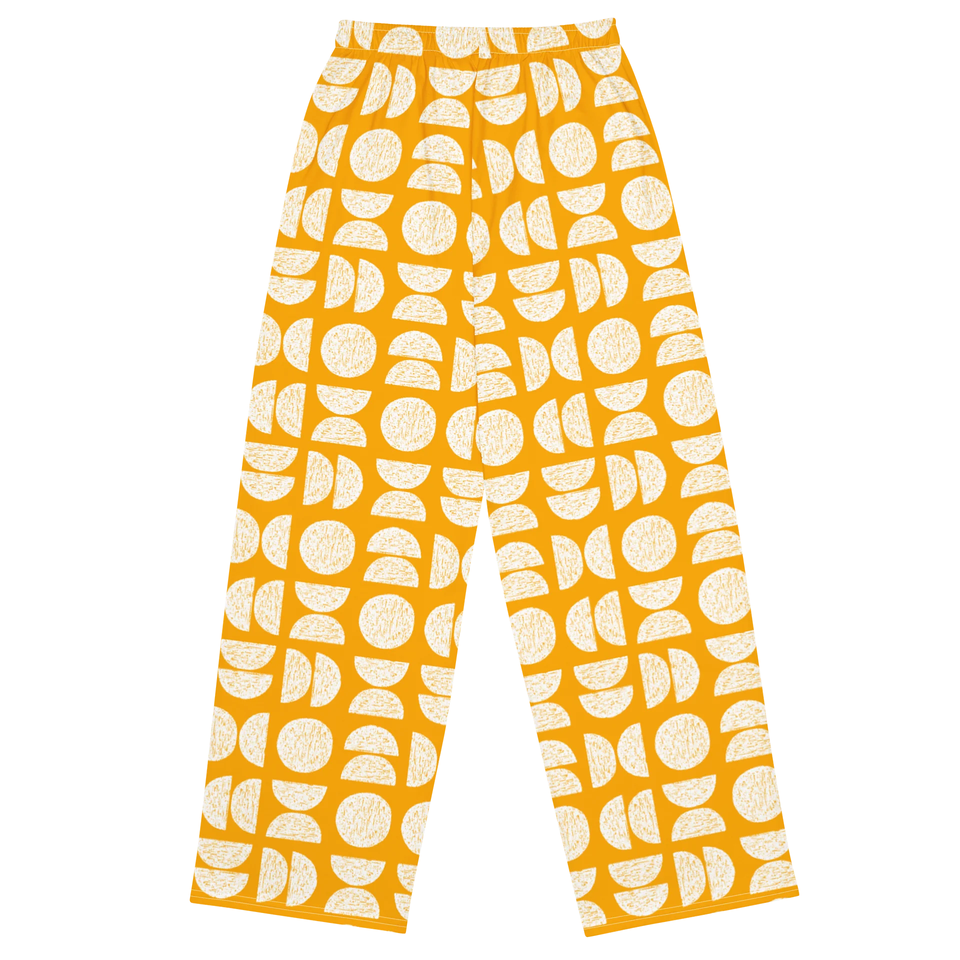 Orange Geometric Shapes Unisex Wide-Leg Pants product image (2)