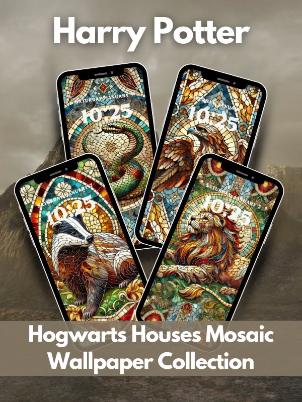 Magical Houses Mosaic Style Phone Wallpaper Bundle 4K Quality Bundle for Android and IOS product image (1)