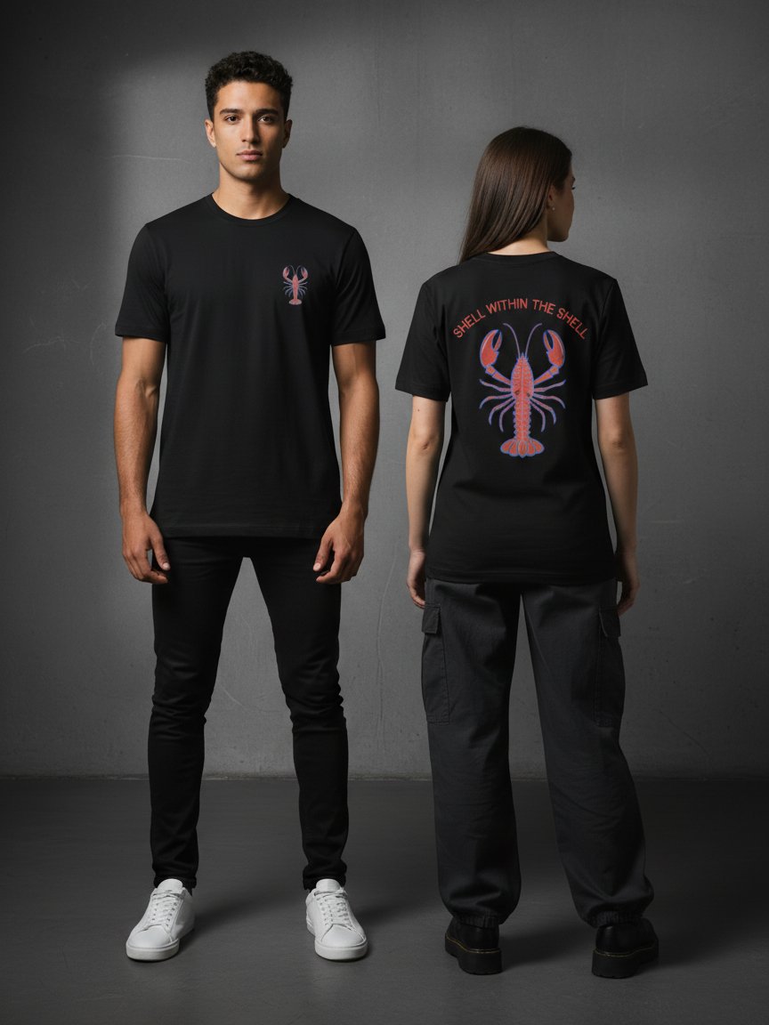 X-Ray Lobster T-Shirt | Futuristic Lobster Skeleton Graphic Tee product image (4)