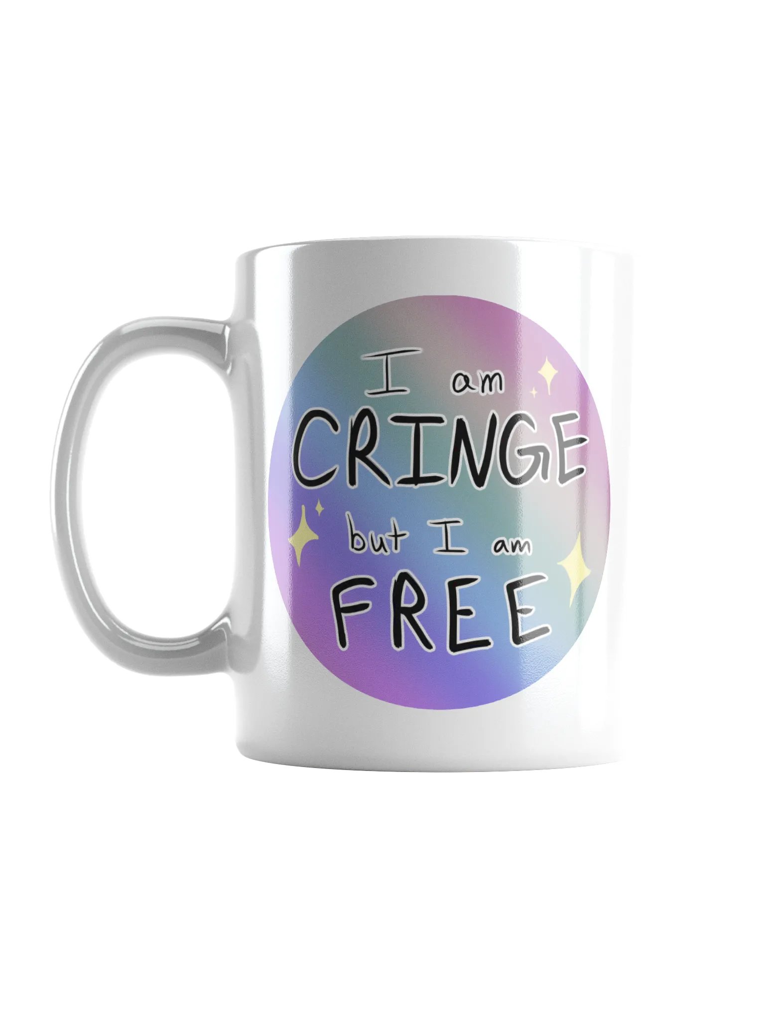 'Cringe but Free' Mug (Handle Left of Design) product image (1)