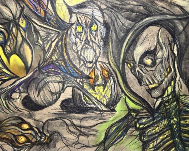 Vulture and Skull Halloween Print by MayneArt product image (1)