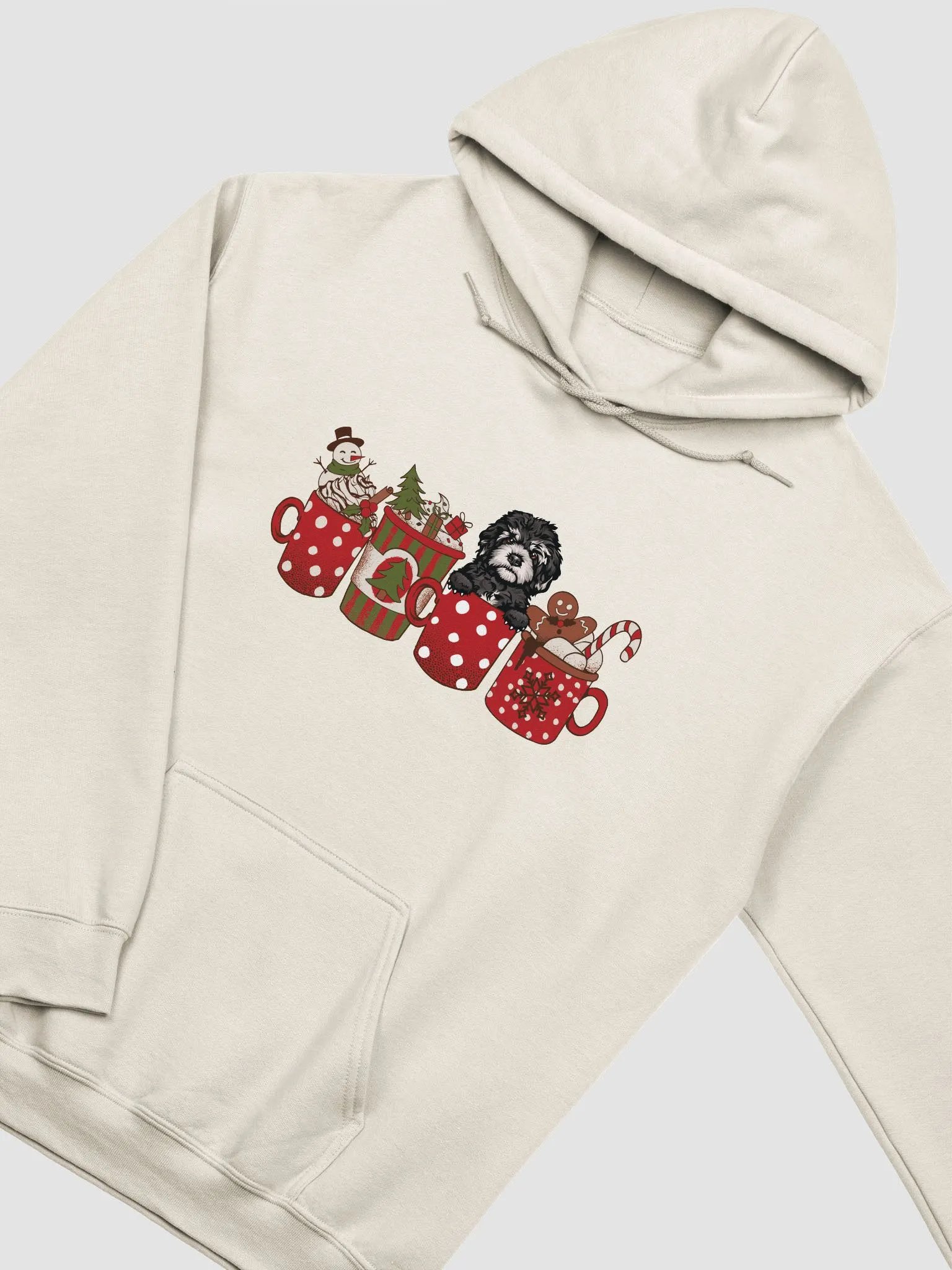 Cute Cavapoo in a Christmas Cup Hooded Sweatshirt | Funny Christmas Pup in a Cup product image (20)