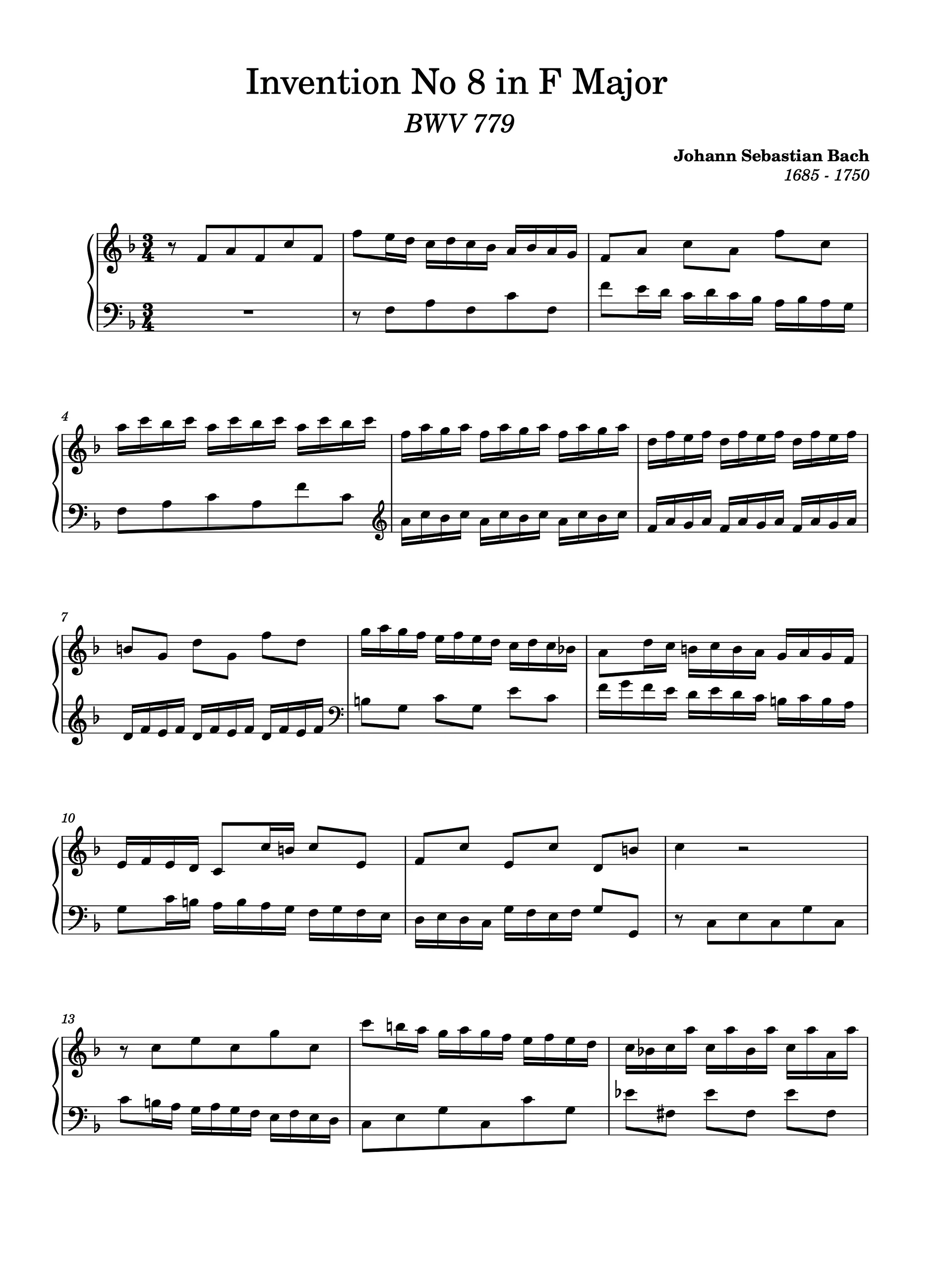 Invention No. 8 in F Major, BWV 779 product image (1)