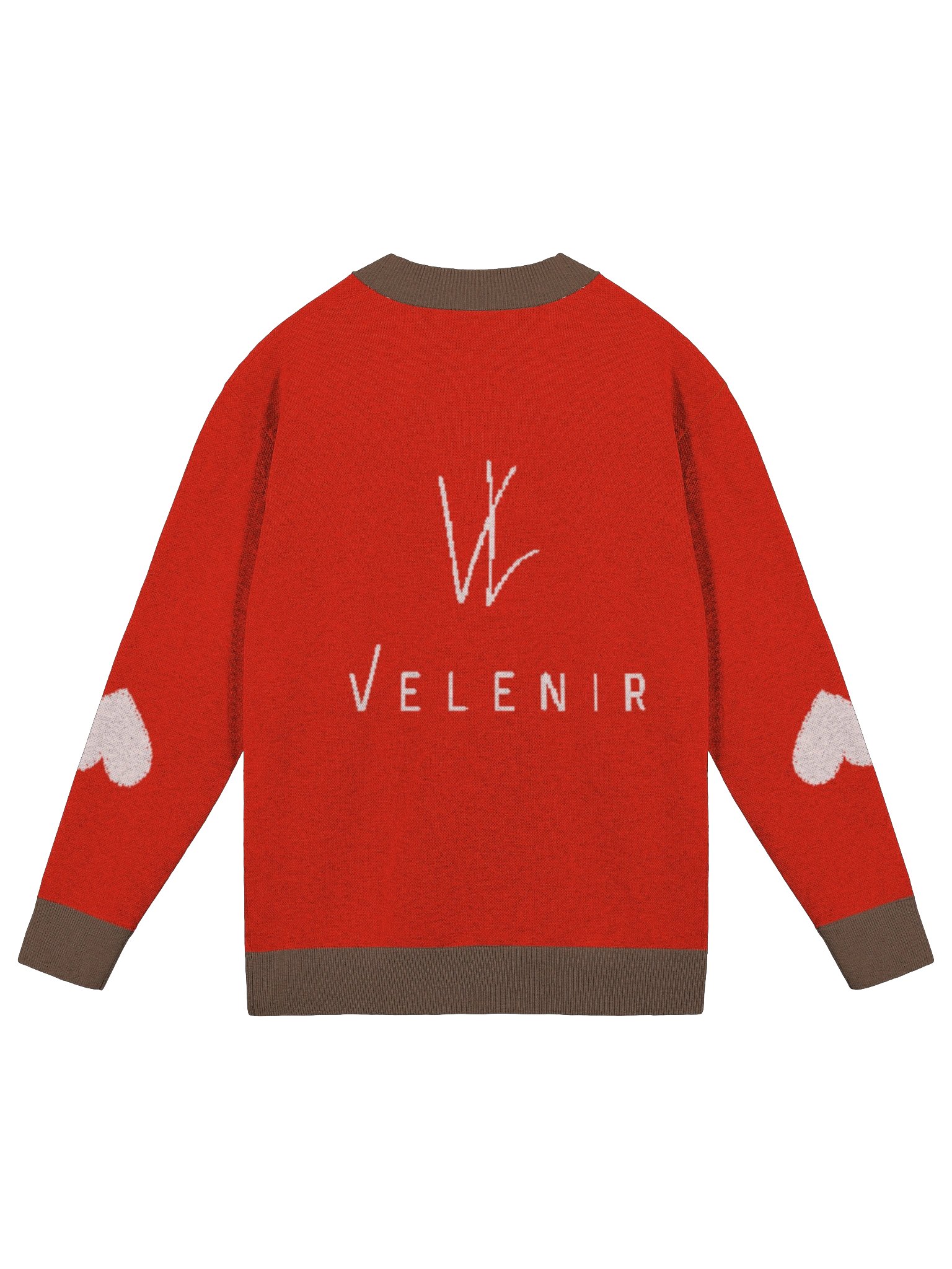 Velenir Red Heart Signature Knitted Cardigan Without Pocket product image (8)