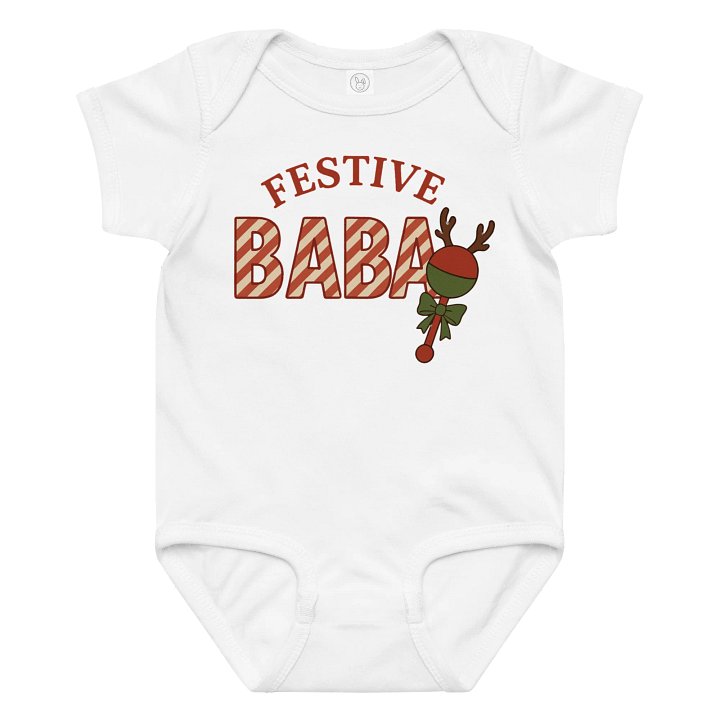 Festive Baba Candy Cane Baby Bodysuit product image (2)