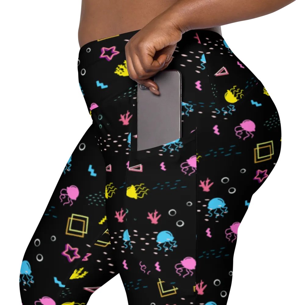Shifty Seas dark pattern pocket leggings product image (2)