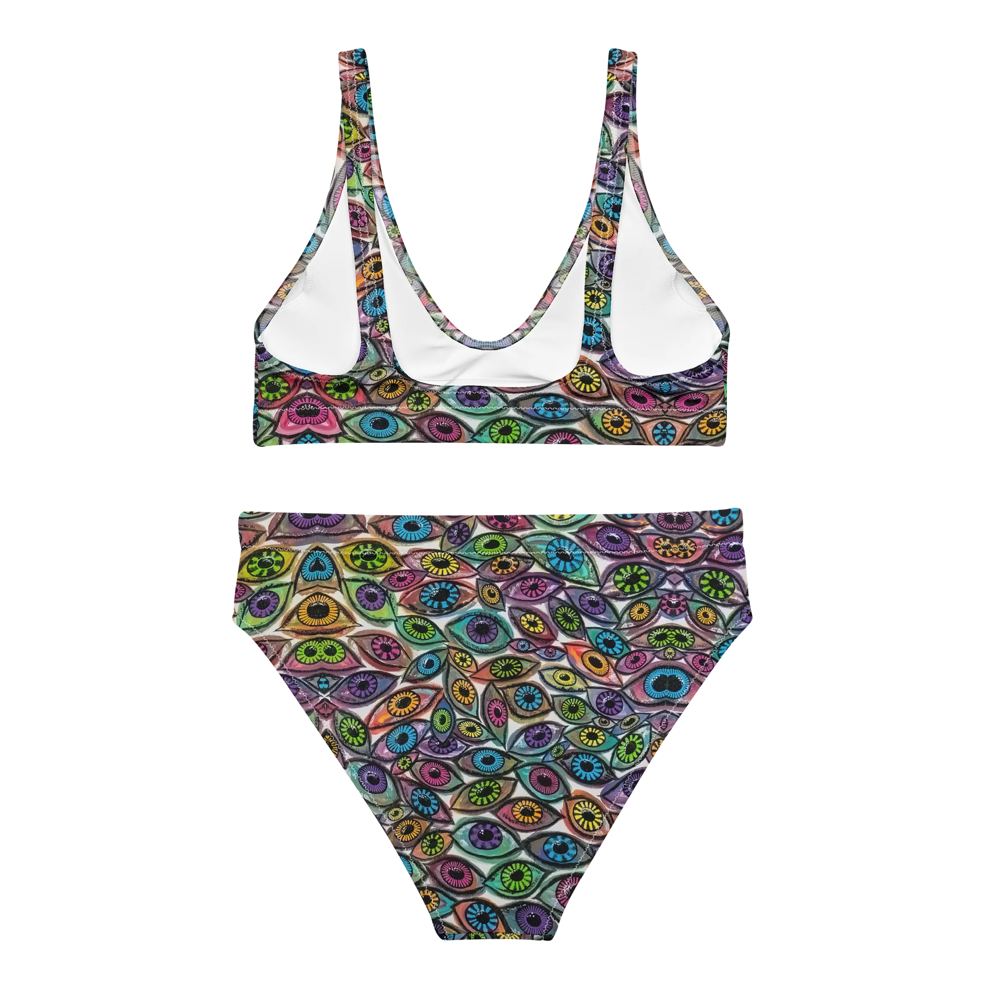 Psychedelic Eyes Recycled High Waisted Bikini Set | Eye See You Too product image (2)