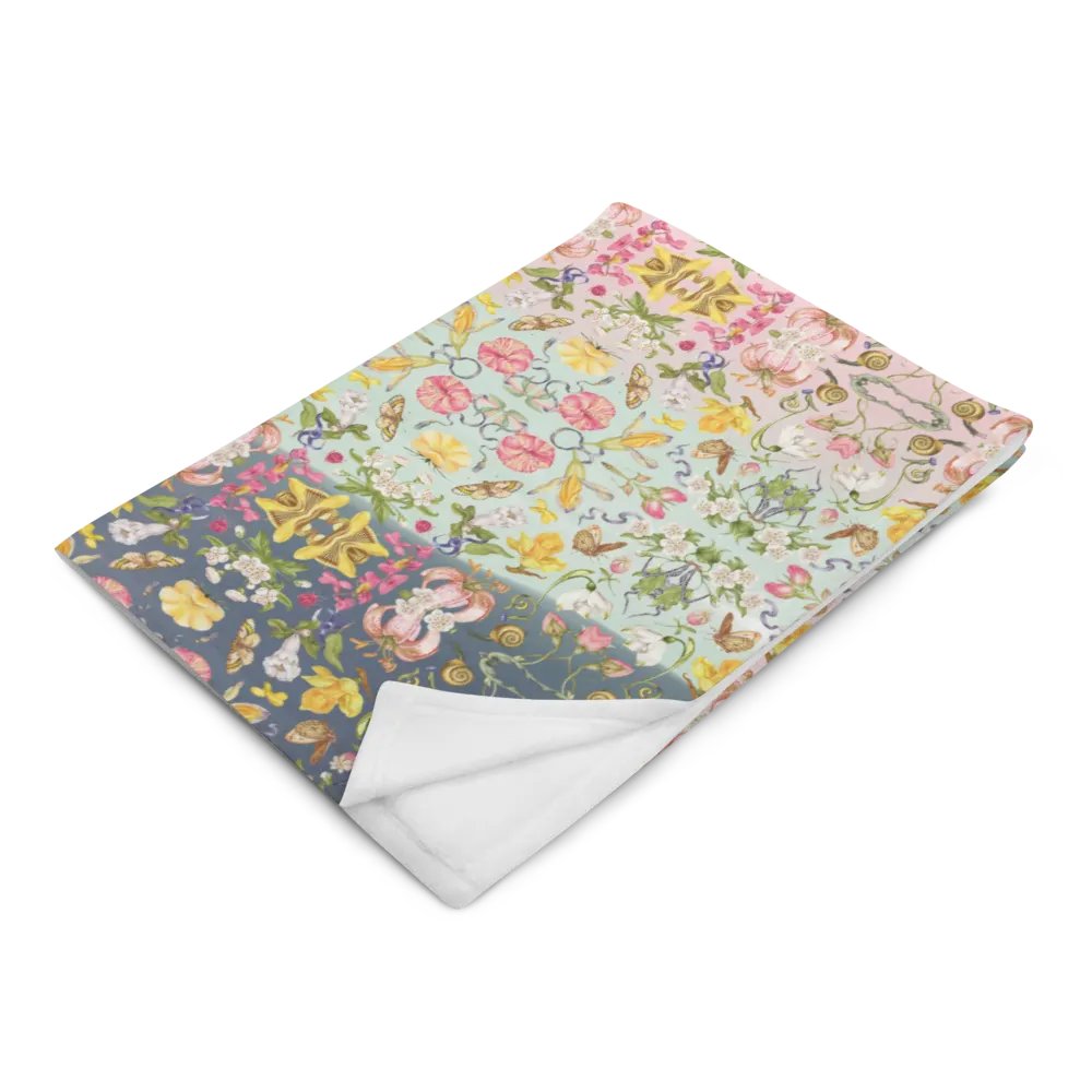 Exotic Blooming Floral Butterfly Pink/Mint Stripe Throw Blanket product image (4)