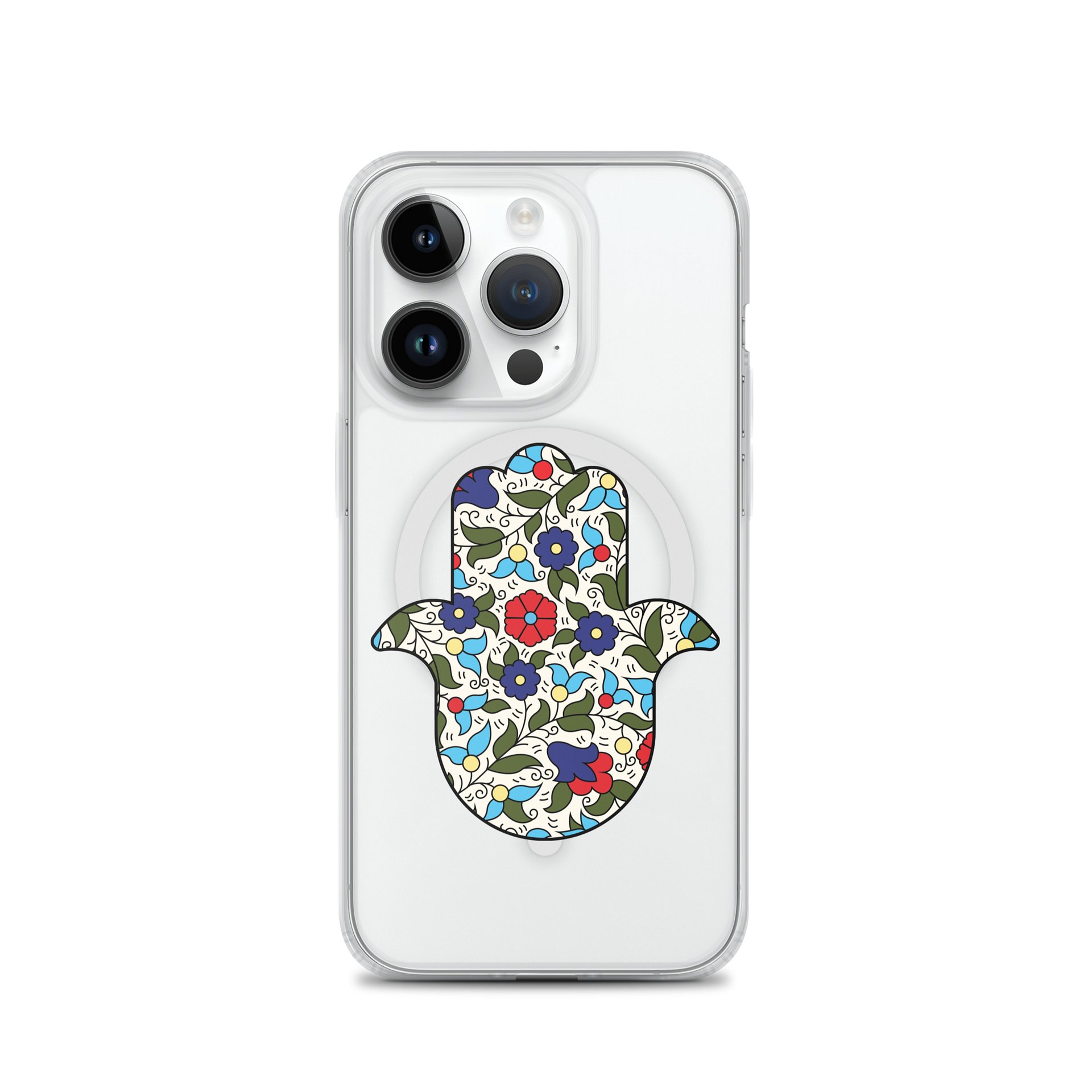 Hamsa Hand Khalili Floral Clear iPhone Case product image (3)