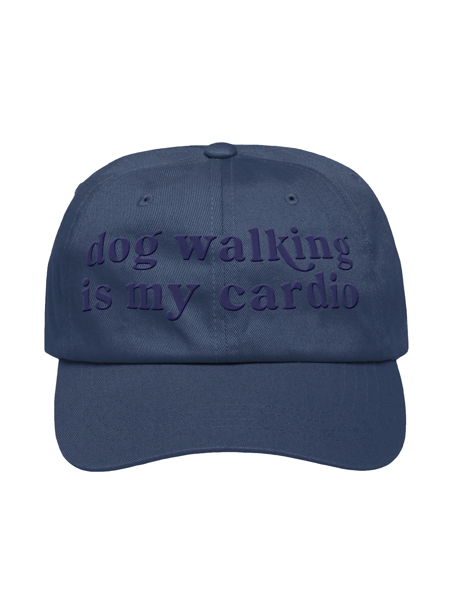 Dog Walking Is My Cardio Classic Dad Hat(Embroidered) Low Contrast(Navy) product image (1)