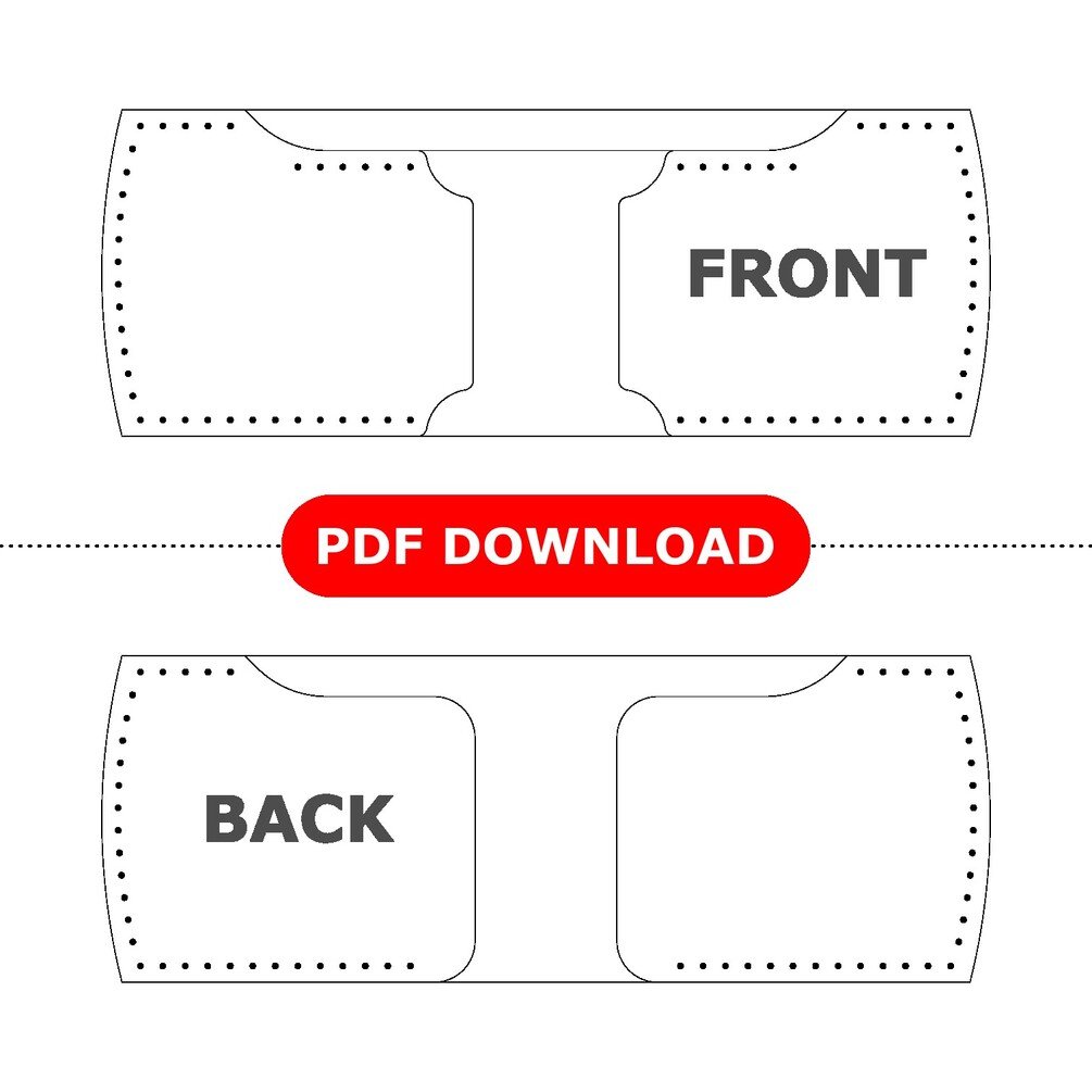 Bifold Wallet 4 Card Pockets & Cash Pattern (PDF Template) product image (1)