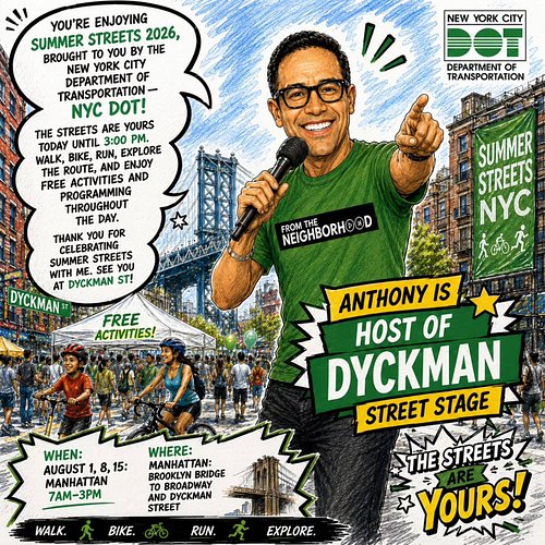 Loving the streets of NYC for #SummerStreets made possible by @nyc_dot - come out and enjoy today, August 8 and 15th. Lets en...