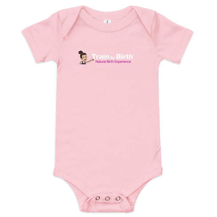Train for Birth® Bella+Canvas Short Sleeve Pink Baby Onesie product image (1)