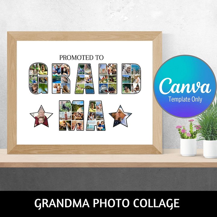 Promoted to Grandma Photo Collage Canva Template product image (1)