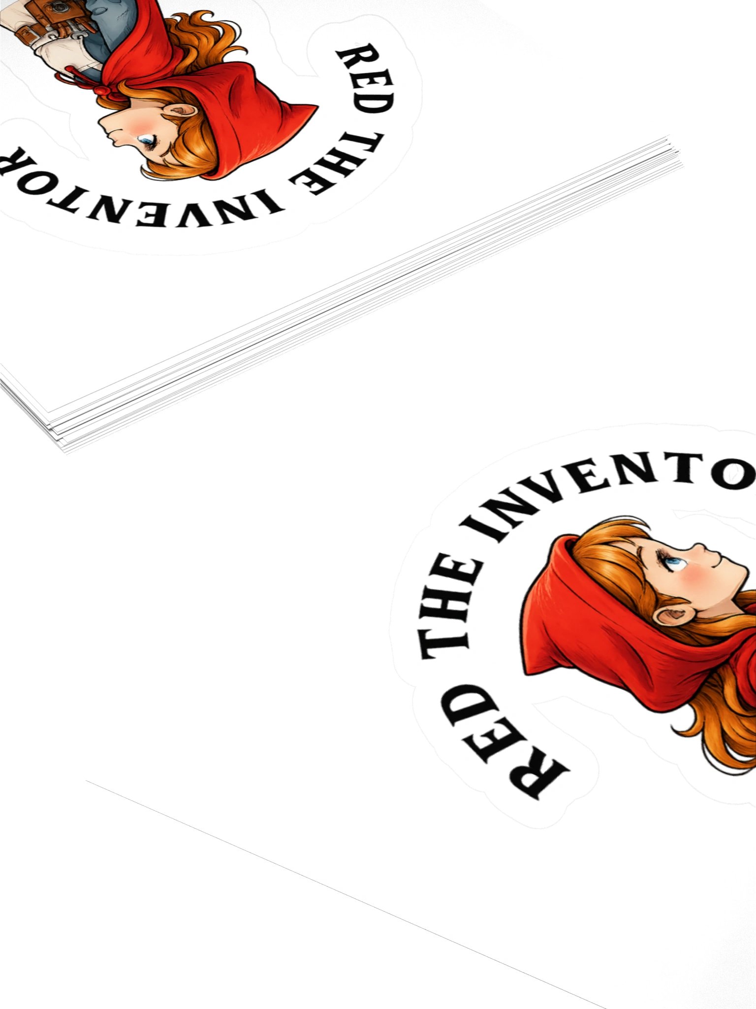 "Red the Inventor" 3x3 Sticker product image (4)