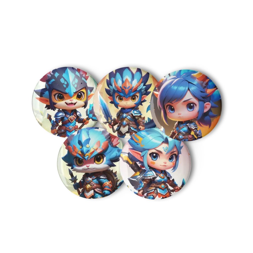 Chibi Monster Warrior Set A - Pin Button Collection product image (7)