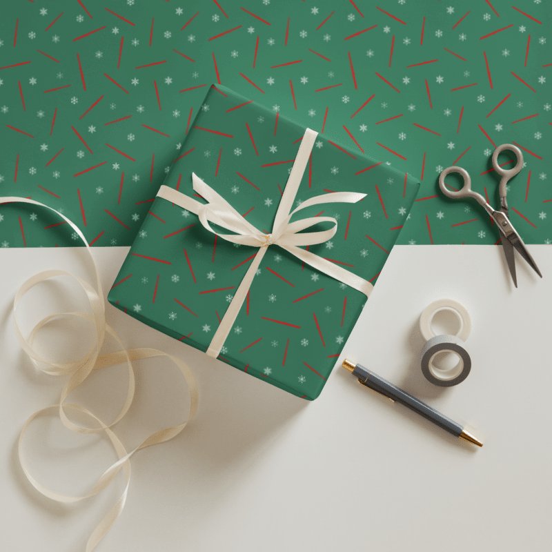 Scattered Flutes Gift Wrap Roll - Green C Flute 30 x 72 product image (1)