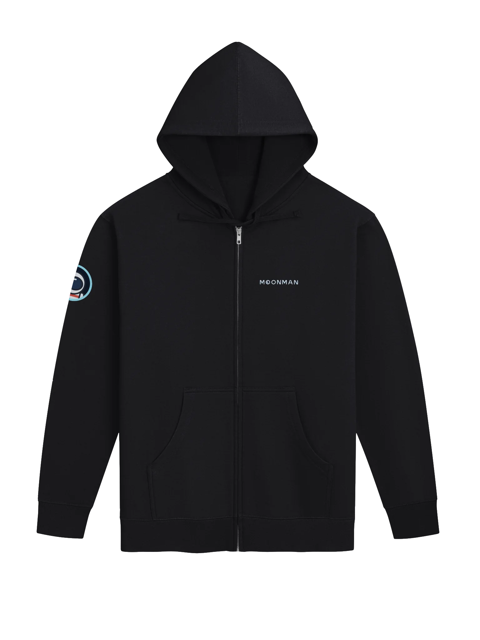 MoonMan Zip Hoodie, Wordmark Front Logo Sleeve product image (1)