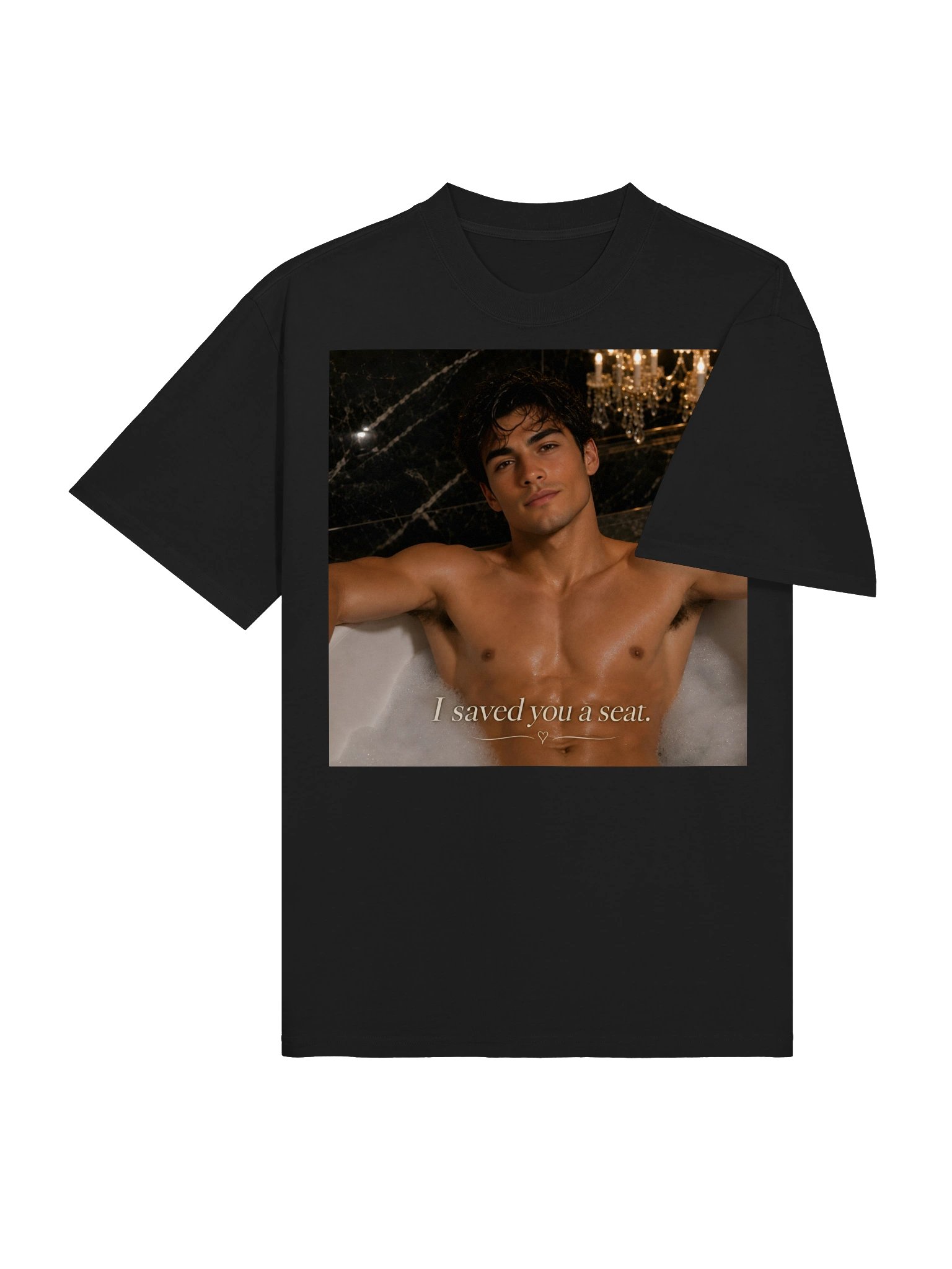 I Saved You a Seat T-Shirt | Romantic Flirty Bath Graphic Tee | Funny Valentine's Gift for Him or Her | Unisex Oversized Shirt product image (5)