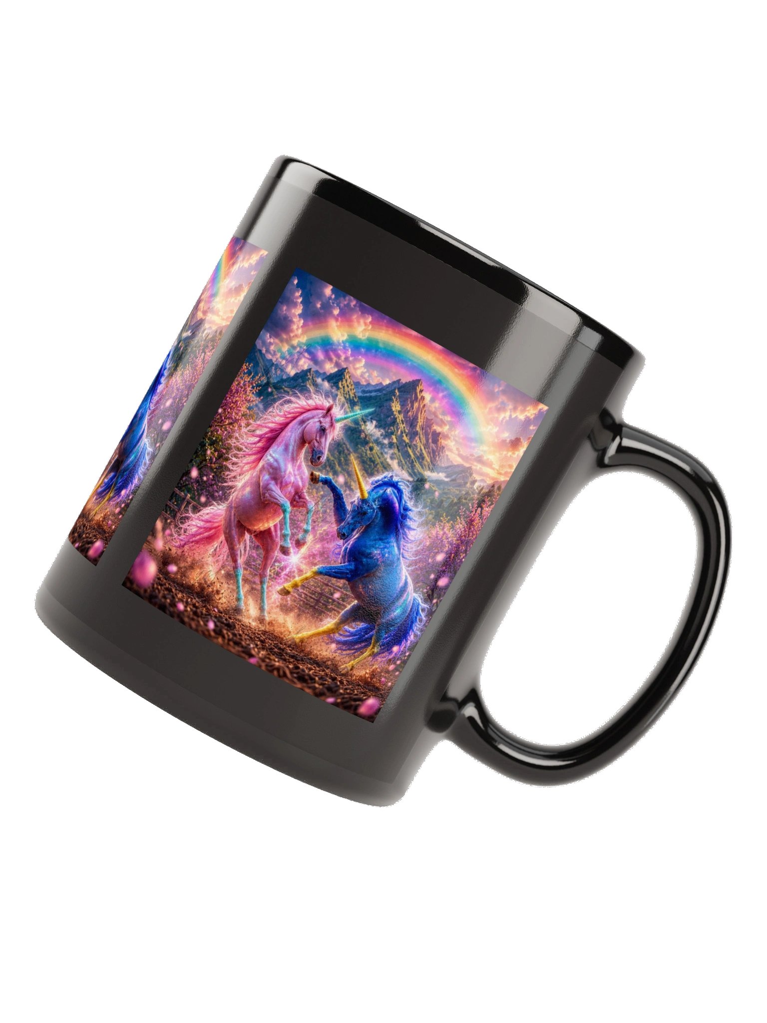 Fighting Unicorns Black Glossy Mug product image (12)