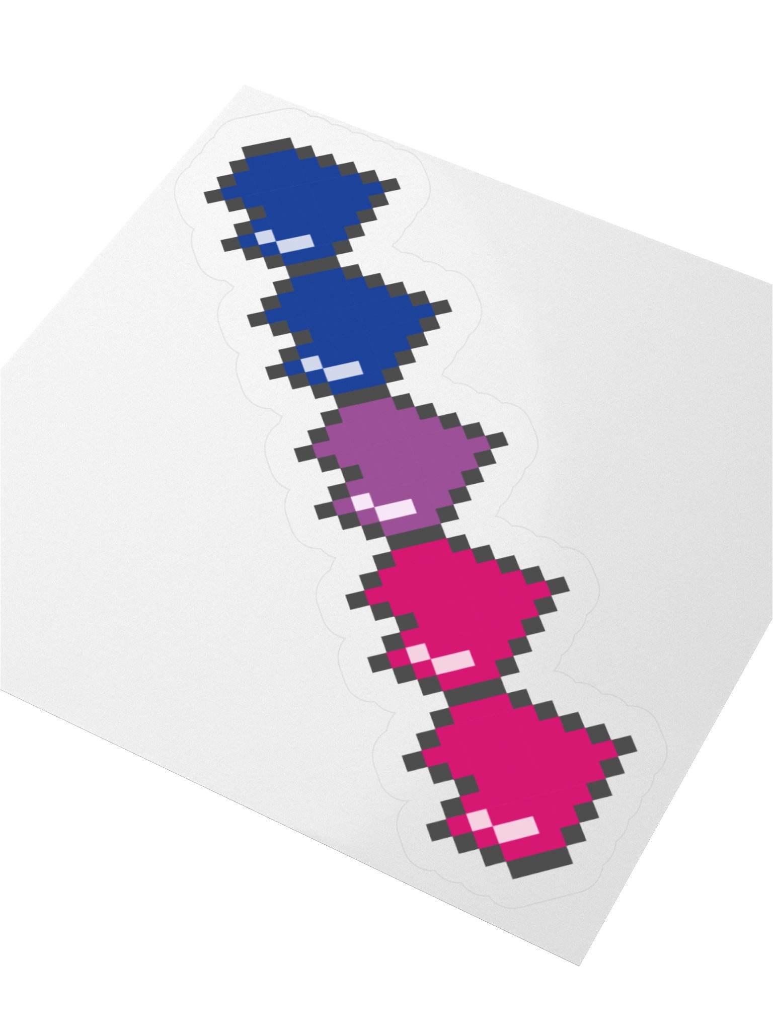 Bisexual Pixel Hearts Sticker product image (11)