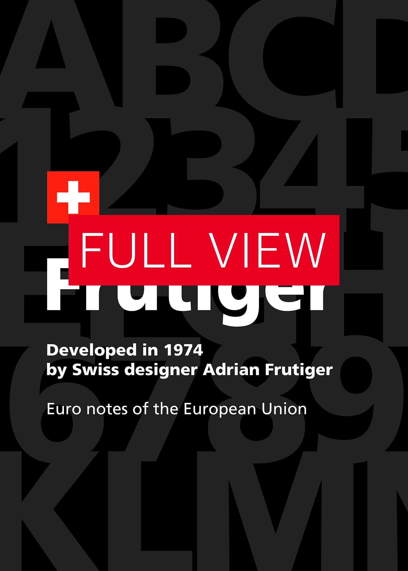 Frutiger font, 1974 — design typography poster, abstract print, aesthetic art poster, modern poster, typography wall decor, 1950s poster product image (3)