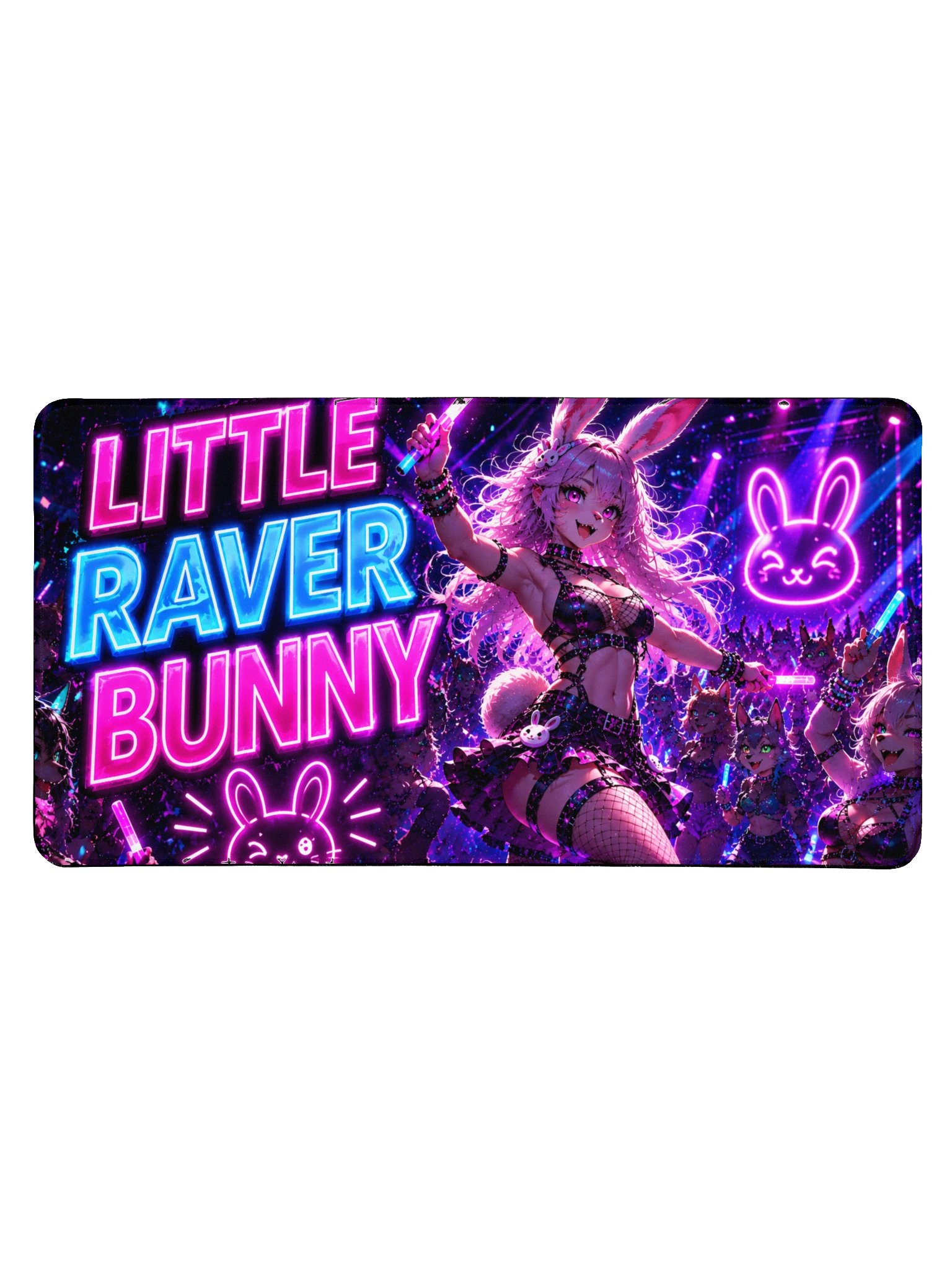 Little Raver Bunny — DJ Frostfur Deskmat product image (1)