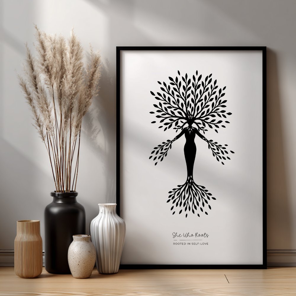 She Who Roots (Divine Feminine Series, Print 1) – Rooted in Self-Love | Tree of Life Art Print product image (3)