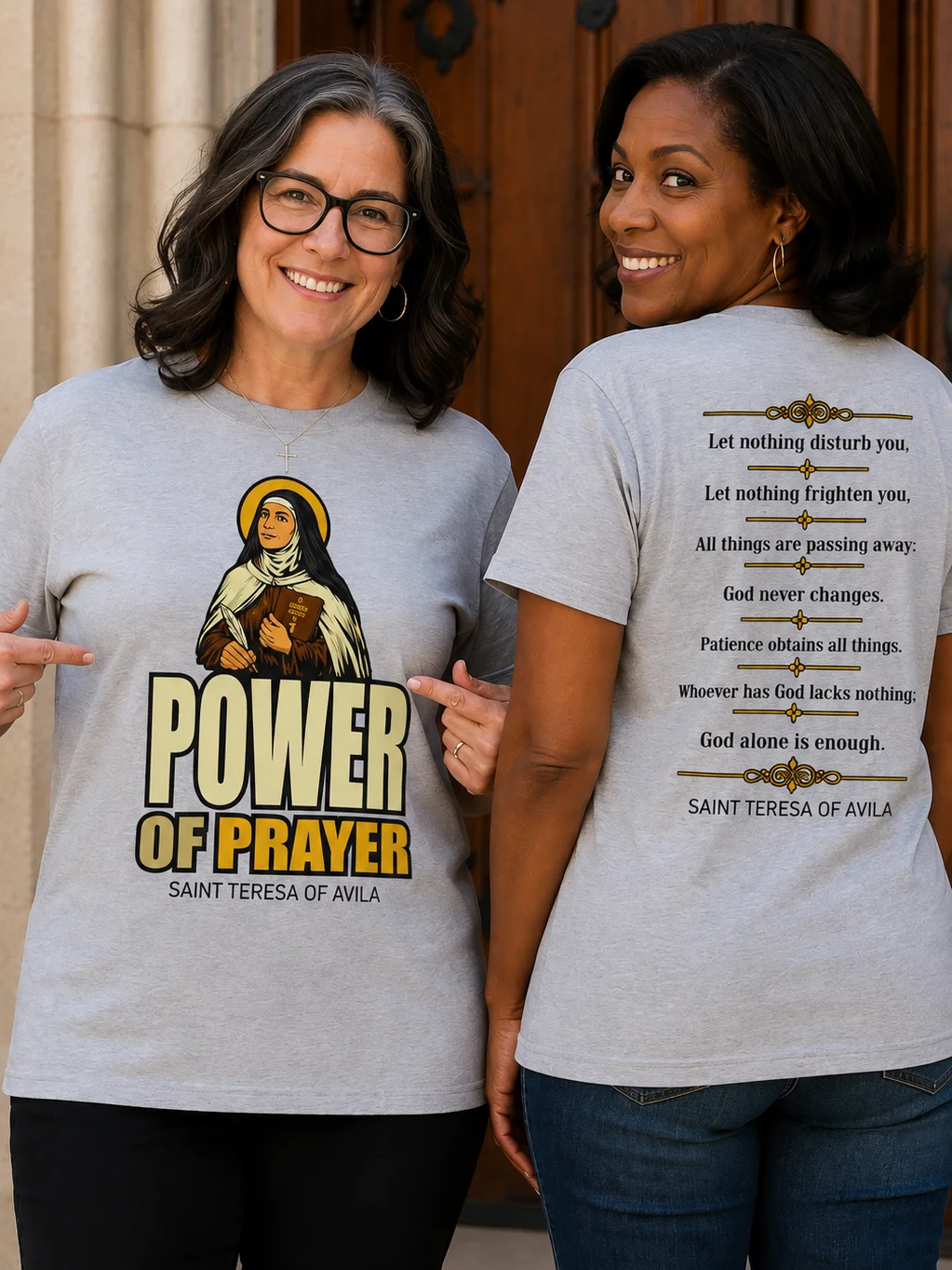 Power of Prayer - Saint Teresa of Avila T-Shirt (Front & Back) product image (2)