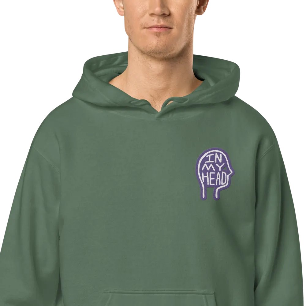 In My Head (L.C. purple bubble design 2) embroidered pigment hoodie product image (12)