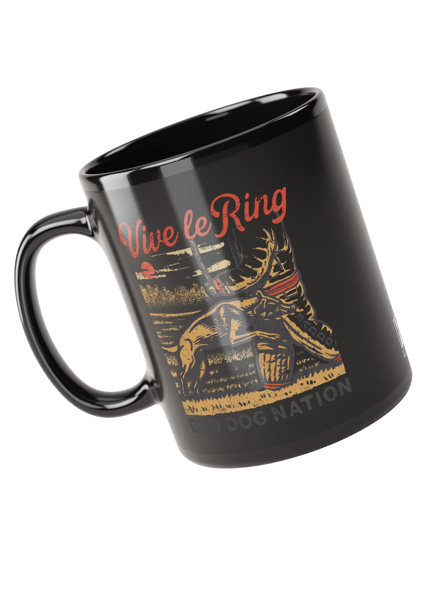 Vive le Ring - Black ceramic mug product image (4)