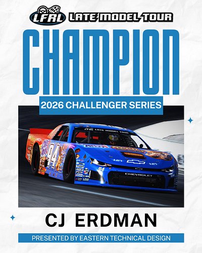 ONE SEASON. ONE CHAMPIONSHIP. 

CJ Erdman is 1/1 in the LFRL, taking home the Challenger Series championship in his debut sea...