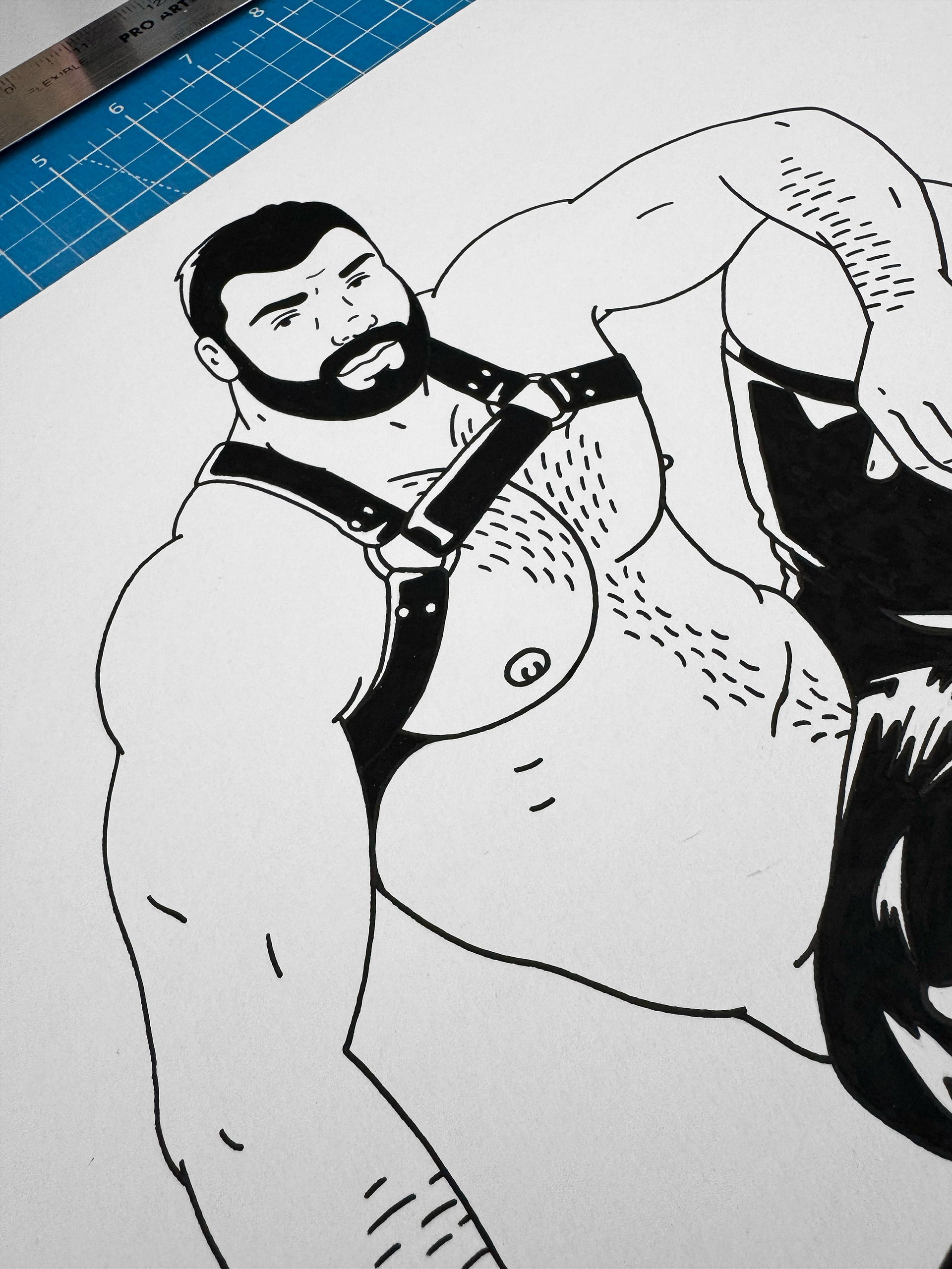 Leather Centerfold (Original Drawing) product image (3)