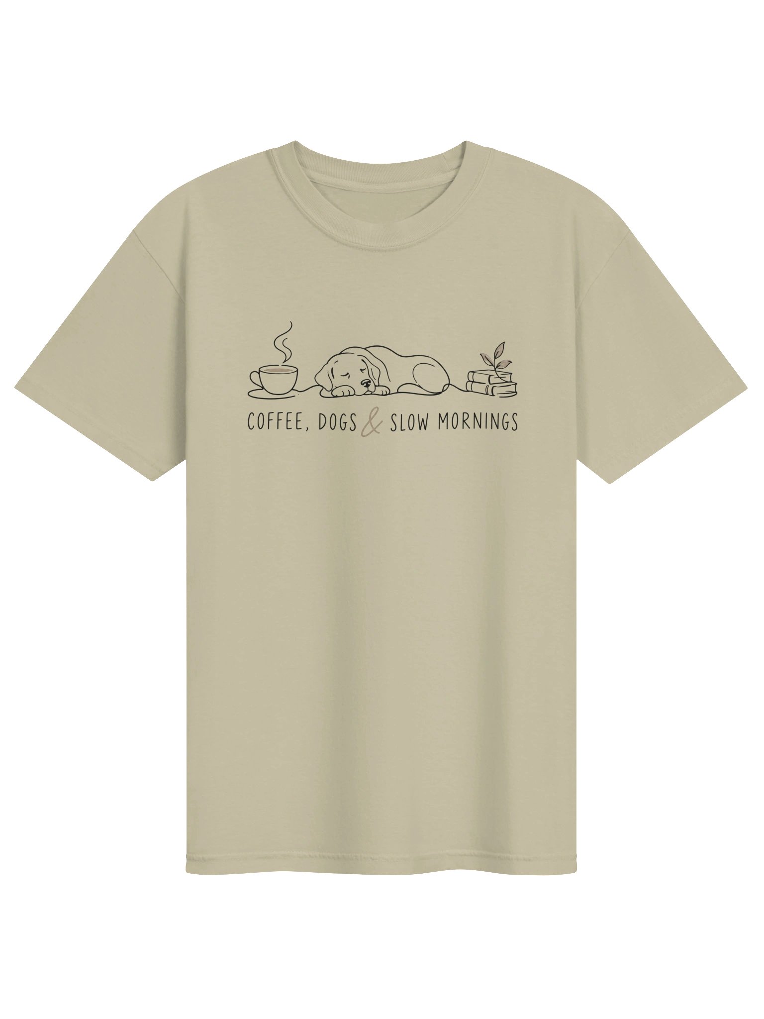 Dog Lover Coffee T-Shirt - Coffee Dogs & Slow Mornings Tee product image (2)