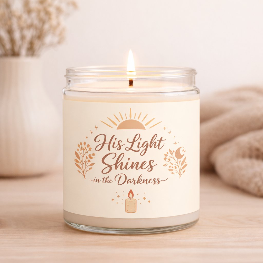 His Light Shines in the Darkness Boho-Style Candle product image (4)