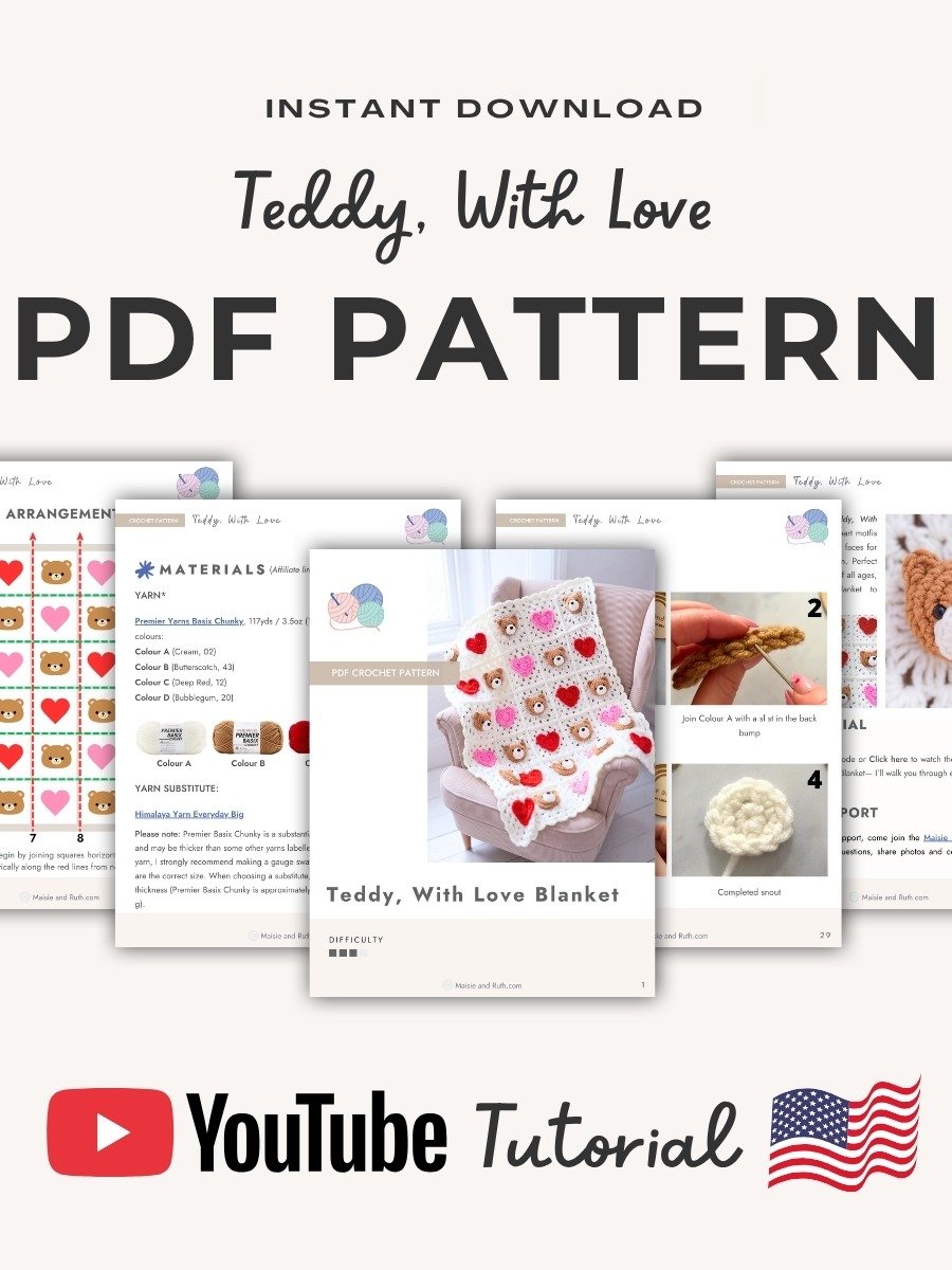 Teddy, With Love Blanket Crochet Pattern product image (2)