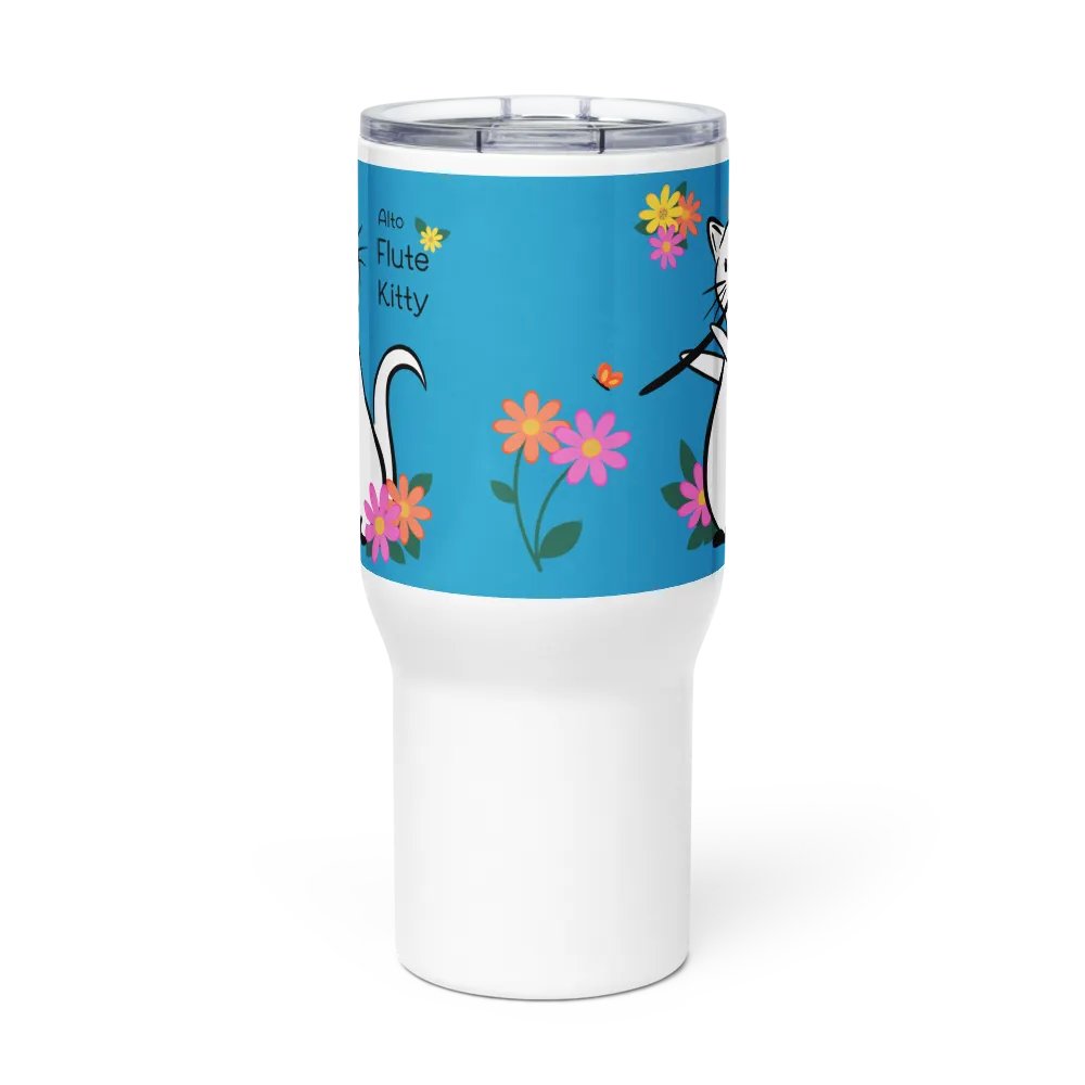 Flute Kitty Travel Mug w handle - Alto Flute product image (3)