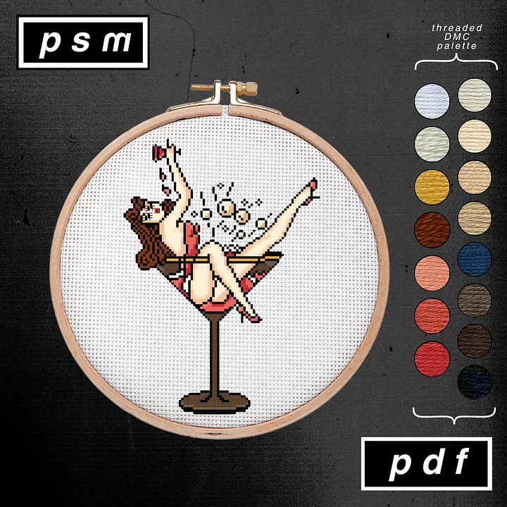 Sailor Jerry Martini Glass Cocktail Pin Up Pattern product image (2)