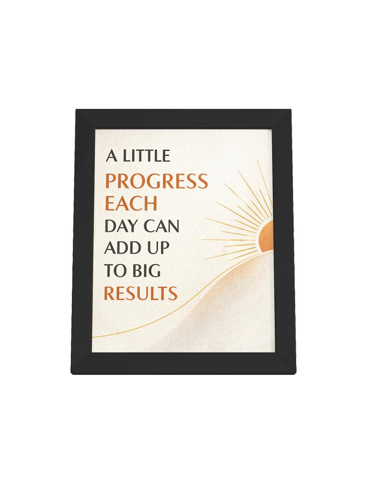 A Little Progress Each Day – Minimalist Motivational Wall Art | Modern Growth Mindset Quote Print product image (6)