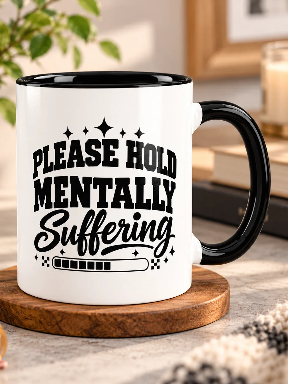 Please Hold, Mentally Suffering Ceramic Mug product image (1)